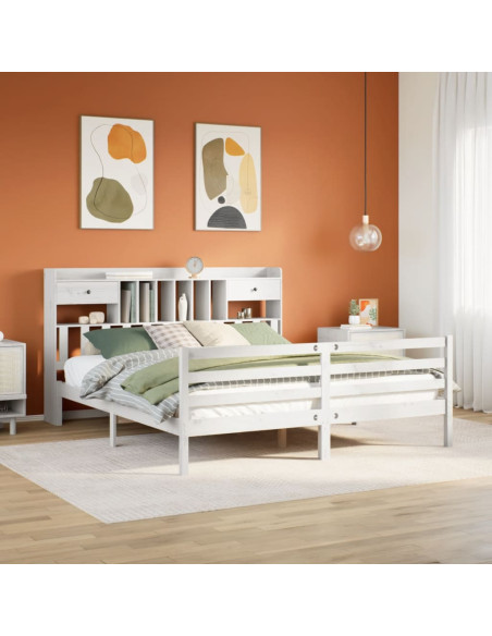 Giroletto con Libreria senza Materasso 180x200 cm in Legno Pino