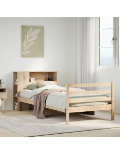 Giroletto con Libreria senza Materasso 75x190 cm in Legno Pino