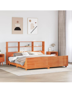 Giroletto senza Materasso Marrone Cera 180x200 cm Legno di Pino