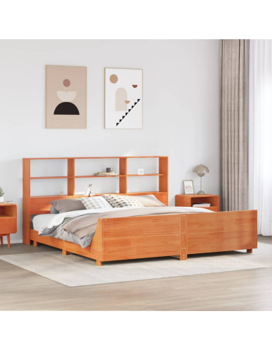 Giroletto senza Materasso Marrone Cera 180x200 cm Legno di Pino