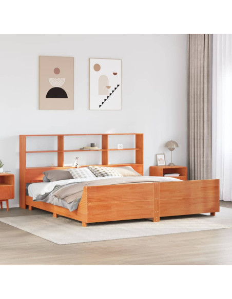 Giroletto senza Materasso Marrone Cera 180x200 cm Legno di Pino