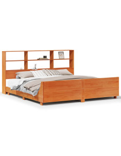 Giroletto senza Materasso Marrone Cera 180x200 cm Legno di Pino 2