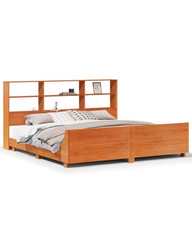 Giroletto senza Materasso Marrone Cera 180x200 cm Legno di Pino