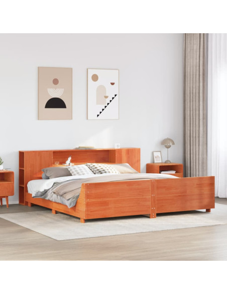 Giroletto senza Materasso Marrone Cera 180x200 cm Legno di Pino