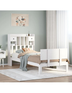 Letto con Libreria senza Materasso 75x190 cm in Legno Pino