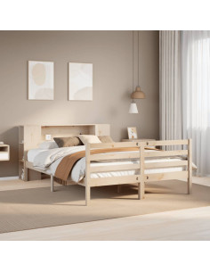 Letto Libreria senza Materasso 135x190 cm in Legno di Pino