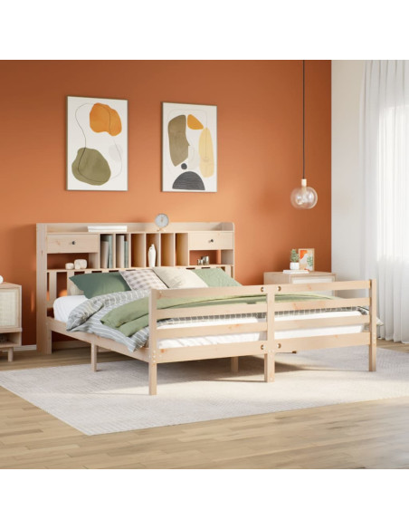 Letto Libreria senza Materasso 180x200 cm in Legno di Pino