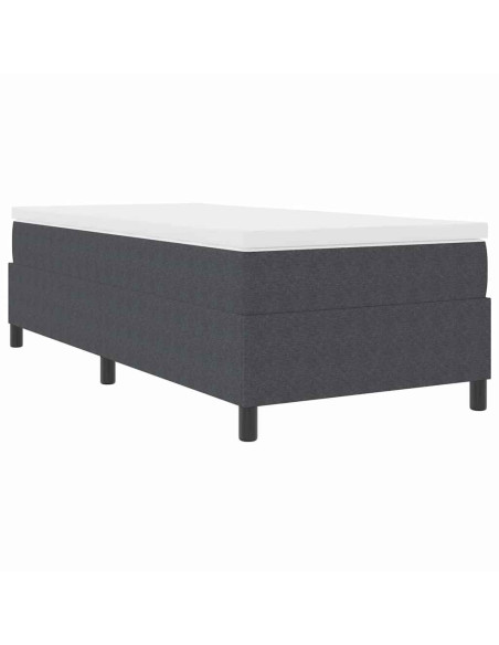 Letto a molle Grigio Scuro e Bianco 90 x 190 cm