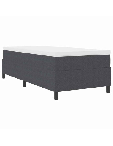 Letto a molle Grigio Scuro e Bianco 90 x 190 cm