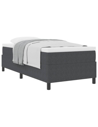 Letto a molle Grigio Scuro e Bianco 90 x 190 cm