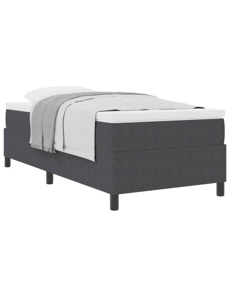 Letto a molle Grigio Scuro e Bianco 90 x 190 cm