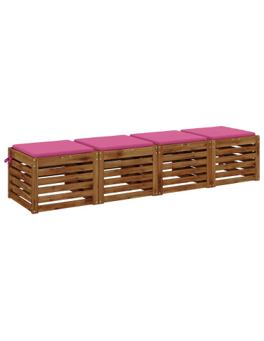 Cuscini per Sedia in 4 Pezzi SOEST 4 pz 100% Poliestere Rosa