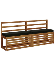 Cuscini per Panchina a 2 Pezzi VUGHT 2 pcs 100% Poliestere Nero 2