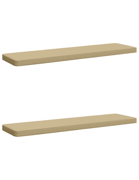 Cuscini per Panchina a 2 Pezzi VUGHT 2 pz 100% Poliestere Beige