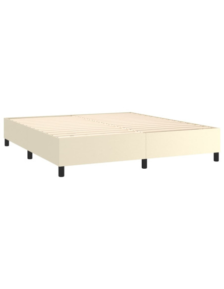 Giroletto a Molle con Materasso e LED Crema 160x200 cm