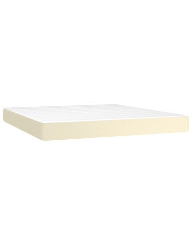 Giroletto a Molle con Materasso e LED Crema 160x200 cm
