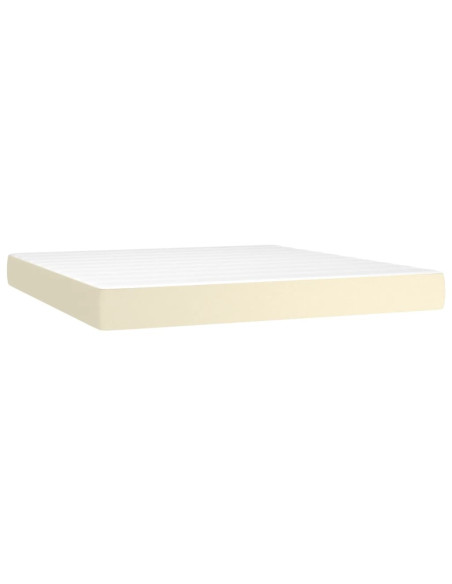 Giroletto a Molle con Materasso e LED Crema 160x200 cm
