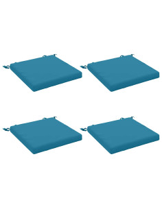 Cuscini per Sedia in 4 Pezzi SOEST 4 pz 100% Poliestere Azzurro