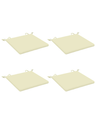Cuscini per Sedia in 4 Pezzi SOEST 4 pz 100% Poliestere Crema