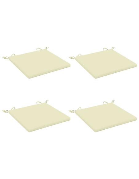 Cuscini per Sedia in 4 Pezzi SOEST 4 pz 100% Poliestere Crema
