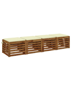 Cuscini per Sedia in 4 Pezzi SOEST 4 pz 100% Poliestere Crema 2
