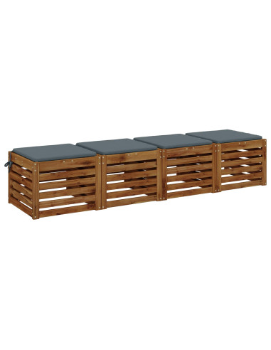 Cuscini per Sedia in 4 Pezzi SOEST 4 pz 100% Poliestere Blu