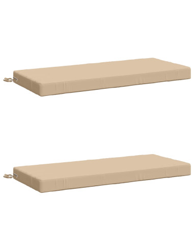 Cuscini per Panchina a 2 Pezzi SOEST 2 pz 100% Poliestere Crema