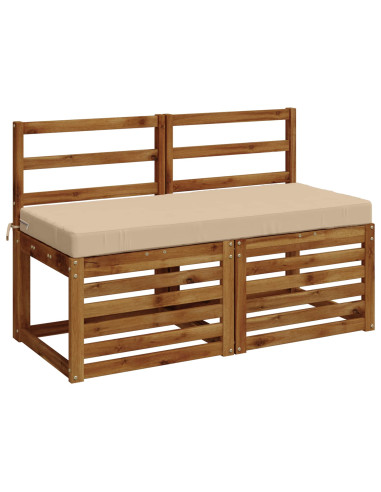 Cuscini per Panchina a 2 Pezzi SOEST 2 pz 100% Poliestere Crema