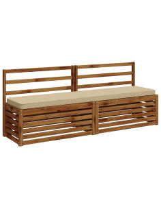 Cuscini per Panchina a 2 Pezzi VUGHT 2 pz 100% Poliestere Beige 2