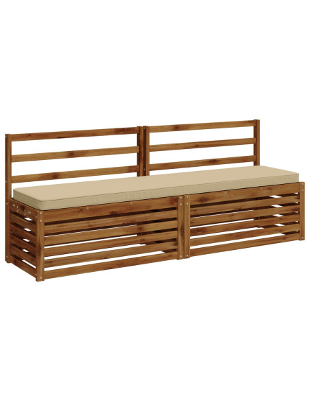 Cuscini per Panchina a 2 Pezzi VUGHT 2 pz 100% Poliestere Beige