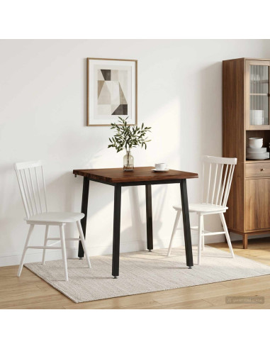 70 x 70 x 75 cm Legno di Acacia Massello Marrone scuro e Nero