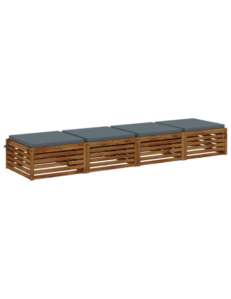 Cuscini per Sedia in 4 Pezzi SOEST 4 pz 100% Poliestere Blu