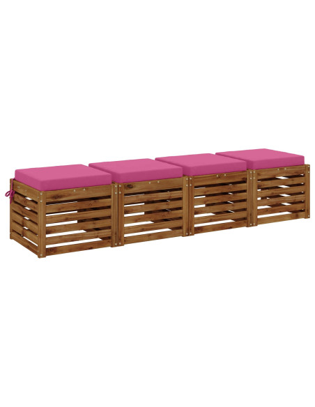 Cuscini per Sedia in 4 Pezzi SOEST 4 pz 100% Poliestere Rosa