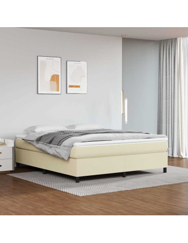 Giroletto a Molle con Materasso Crema 160x200 cm in Similpelle