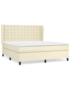 Giroletto a Molle con Materasso Crema 160x200 cm in Similpelle 2