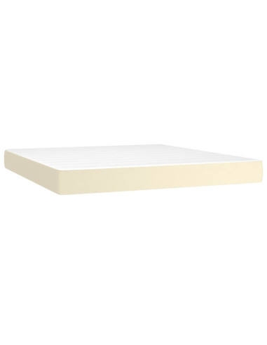 Giroletto a Molle con Materasso Crema 160x200 cm in Similpelle