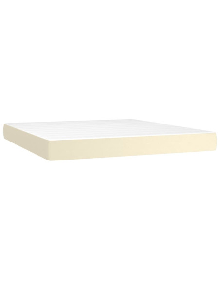 Giroletto a Molle con Materasso Crema 160x200 cm in Similpelle