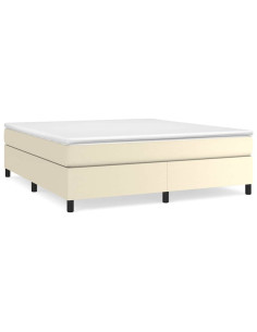 Giroletto a Molle con Materasso Crema 160x200 cm in Similpelle 2