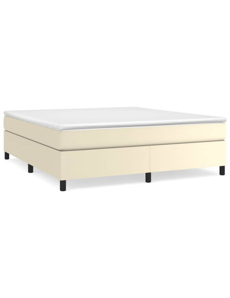 Giroletto a Molle con Materasso Crema 160x200 cm in Similpelle