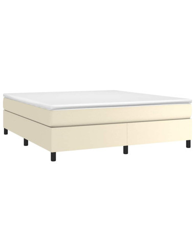 Giroletto a Molle con Materasso Crema 160x200 cm in Similpelle