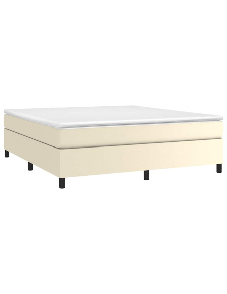 Giroletto a Molle con Materasso Crema 160x200 cm in Similpelle