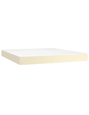 Giroletto a Molle con Materasso Crema 160x200 cm in Similpelle