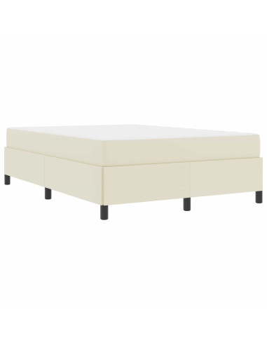 Struttura del letto con materasso Crema 160 x 200 cm Tessuto