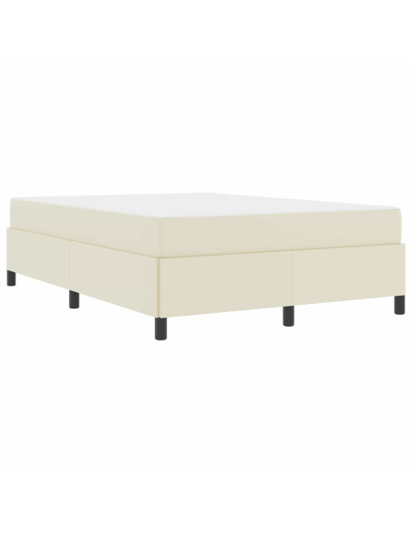 Struttura del letto con materasso Crema 160 x 200 cm Tessuto