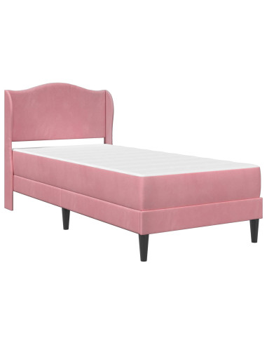 Struttura del letto con testiera Rosa 90 x 190 cm Velluto