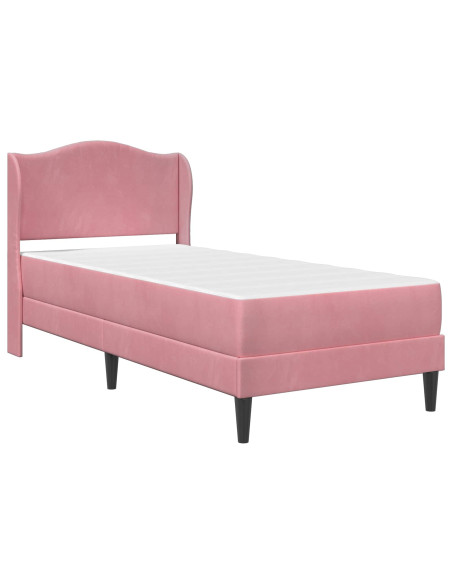 Struttura del letto con testiera Rosa 90 x 190 cm Velluto