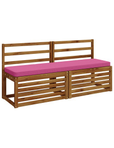 Cuscini per Panchina a 2 Pezzi VUGHT 2 pz 100% Poliestere Rosa 2