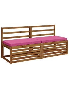 Cuscini per Panchina a 2 Pezzi VUGHT 2 pz 100% Poliestere Rosa 2