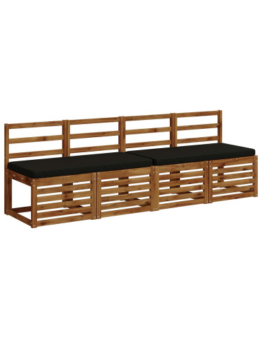 Cuscini per Panchina a 2 Pezzi VUGHT 2 pz 100% Poliestere Nero