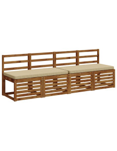 Cuscini per Panchina a 2 Pezzi VUGHT 2 pz 100% Poliestere Beige 2